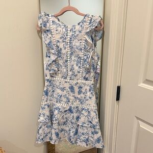 Sugarlips Blue and White Floral Kids Dress
